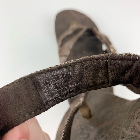 Vionic Orthaheel Cocoa Brown Snake Reptile Print Orthopedic Sandal Flip Flops 7 - Picture 7 of 8